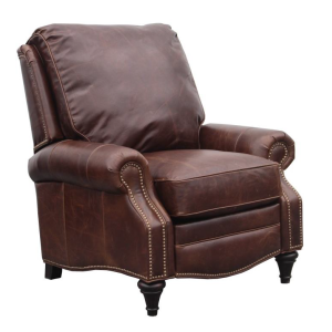 Barcalounger Avery Recliner in Bradford Whiskey Leather Profile View 
