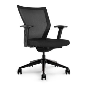 Via Seating Run Mesh Mid Back Task to Conference Chair in Black Profile 