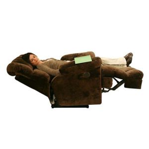 Catnapper Cloud 12 6541-7 Power Lay Flat Chaise Recliner Side Reclined View