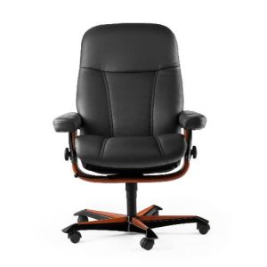 Stressless Consul Office Chair in Black Front View 