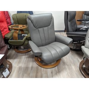 Stressless Bliss Large Paloma Metal Grey Leather Recliner