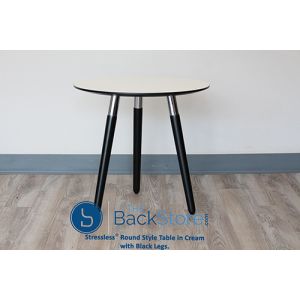 Stressless Circle Style Table in Cream with Black Wood Legs 