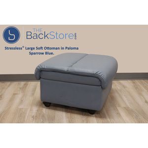 Stressless Large Soft Ottoman in Paloma Sparrow Blue 