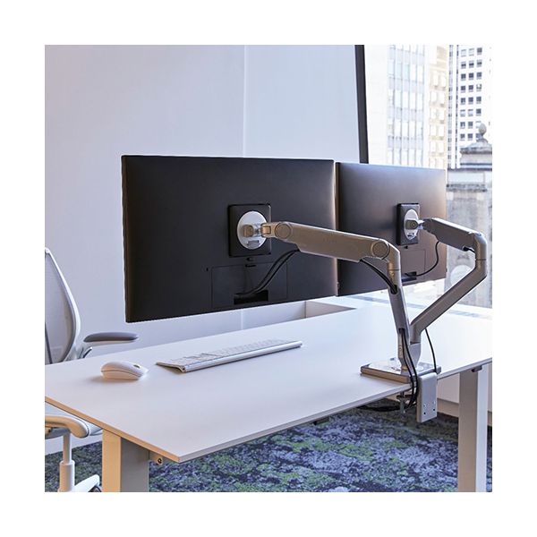 Humanscale M2.1 Monitor Arm with Two-Piece Clamp Mount Base