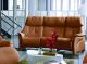 Himolla Chester Curved Manual Recline Sofa with Action in Chester