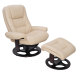 Barcalounger Jacque II Recliner and Ottoman in Ivory Leather 