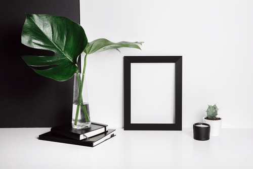 Black and white decor.